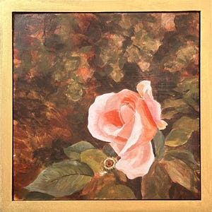 This classic soft pink &quot;Rose Glow&quot;  was painted with acrylic, but with the sentiment of the old world.