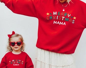 Personalized Christmas Outfits for Mom Dad and Kids, Christmas Sweater for Family, Christmas Family Shirts, Christmas Matching Sweatshirts