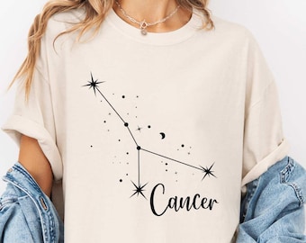 Comfort Colors® Zodiac Signs Shirt, Astrology Horoscope Gift, Celestial Constellation Shirt, Astrology Outfit, Zodiac Shirt Golden Moon Tee