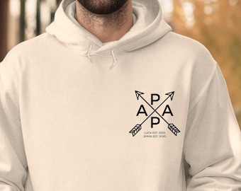 Custom Dad Hoodie, Personalized Dad Sweatshirt, New Dad Hoodie, Father's Day Gift, Grandpa Papa Hoodie, T-Shirt with Child's Name & Year