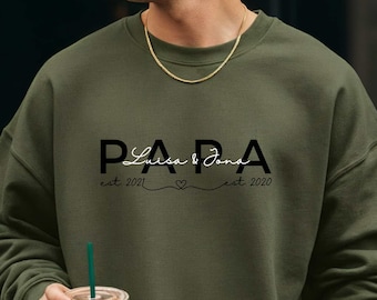 Custom Dad Hoodie, Personalized Dad Sweatshirt, New Dad Hoodie, Father's Day Gift, Grandpa Papa Hoodie, T-Shirt with Child's Name & Year