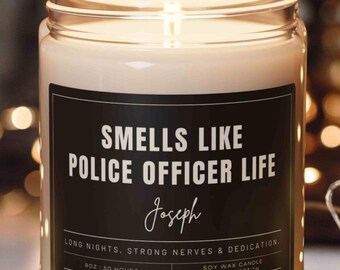 Smells Like Hero Candle, Custom First Responder Gift, Funny Firefighter Candle, New Job Gift, Fathers Day Personalized Firefighter Gift