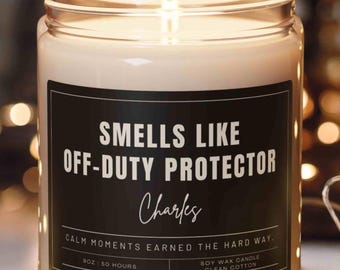 Smells Like Hero Candle, Custom First Responder Gift, Funny Firefighter Candle, New Job Gift, Fathers Day Personalized Firefighter Gift