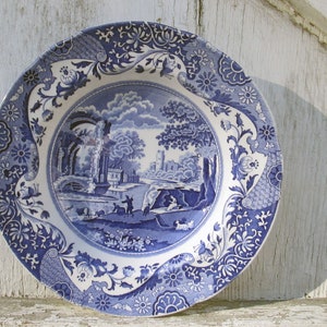 English Transferware Spode Blue & White Soup Plates 9"