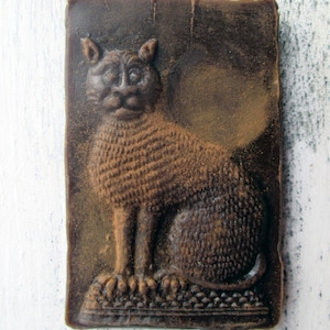 Blackened Beeswax Primitive Cat