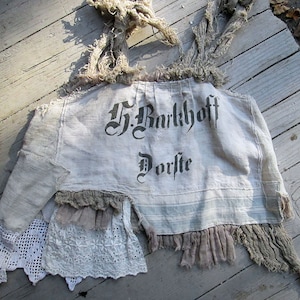 PRICE REDUCED! Rare Magnolia Pearl Antique Grain Sack Top One of a Kind