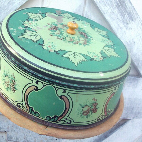 Special Listing for LYNN  Beautiful Rare Art Nouveau Cake Tin Stand Holder Wood Base