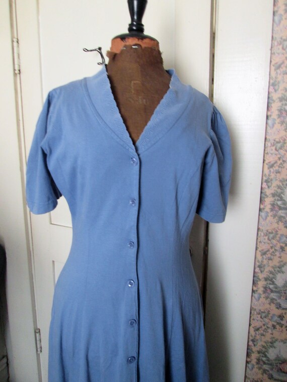 Vintage Laura Ashley Cotton Knit Dress//Periwinkle