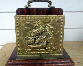 Letter Holder Brass and Wood