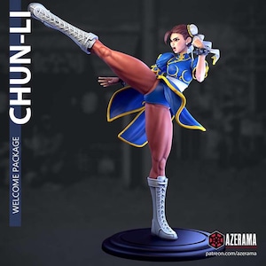 Chun Fighter statue- Painted or Garage Model Kit - Designed by Azerama