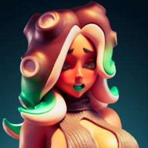 Octogirl statue - Painted or Garage Model Kit - Designed by Officer Rhu