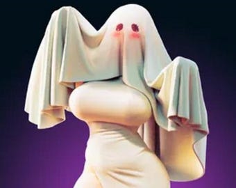 Ghost Waifu statue - Painted or Garage Model Kit - Designed by Officer Rhu