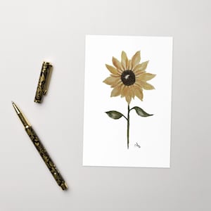 Carte de voeux tournesol, vierge à l'intérieur