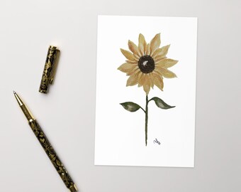 Carte de voeux tournesol, vierge à l'intérieur