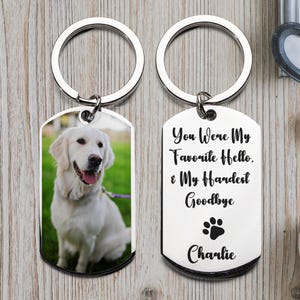 Custom Dog Photo Keychain, Own Design Keychain, Cat Picture Keychain, Keyring Pet Loss, Pet Memorial, Pet Name Key Chain, Loss of Dog Gifts
