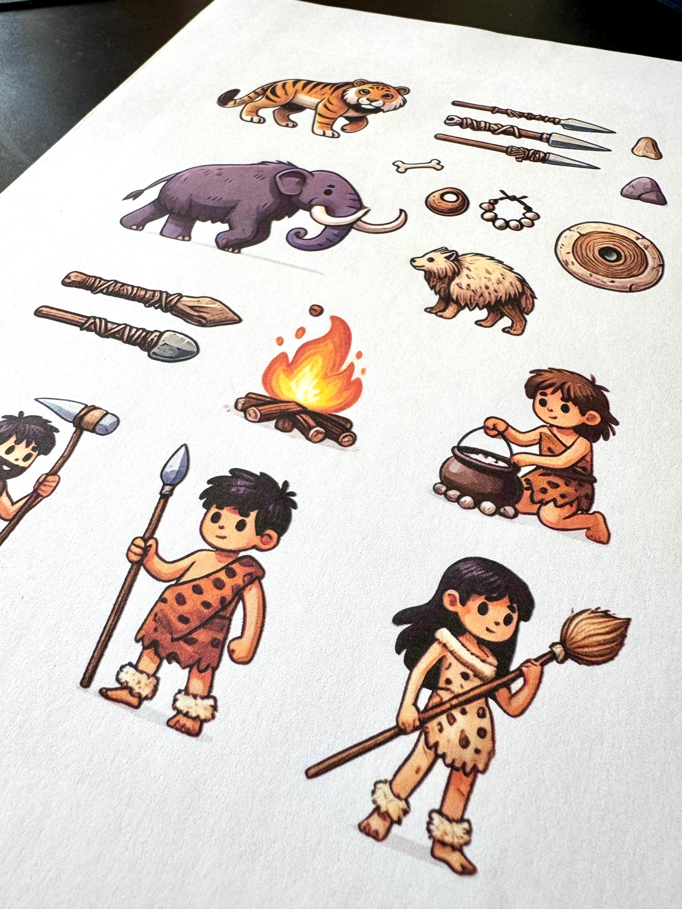 Stone Age Stickers Graphics - Etsy