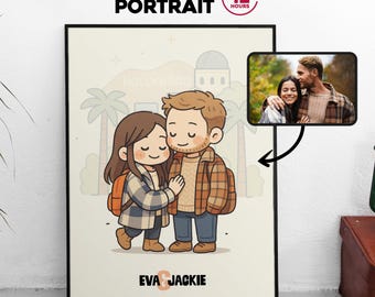 Custom Chibi Couple Portrait – Personalized Cartoon Art (Digital Art)