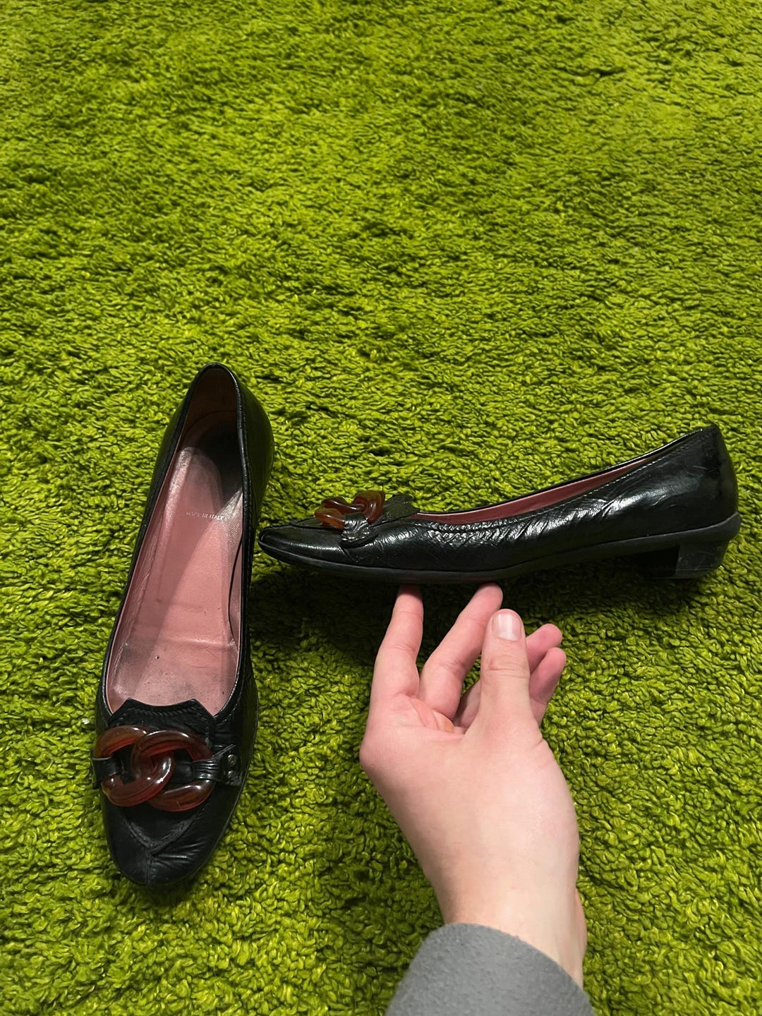 Archive miu miu leather heels black Miu Miu 2000s Archive Vintage
