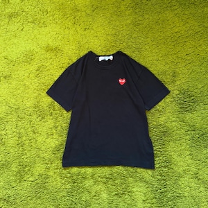 Maglietta Comme Des Garçons CDG Play con logo a cuore giapponese, nera, taglia L