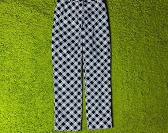 Prada checkered monogram wool blend pants