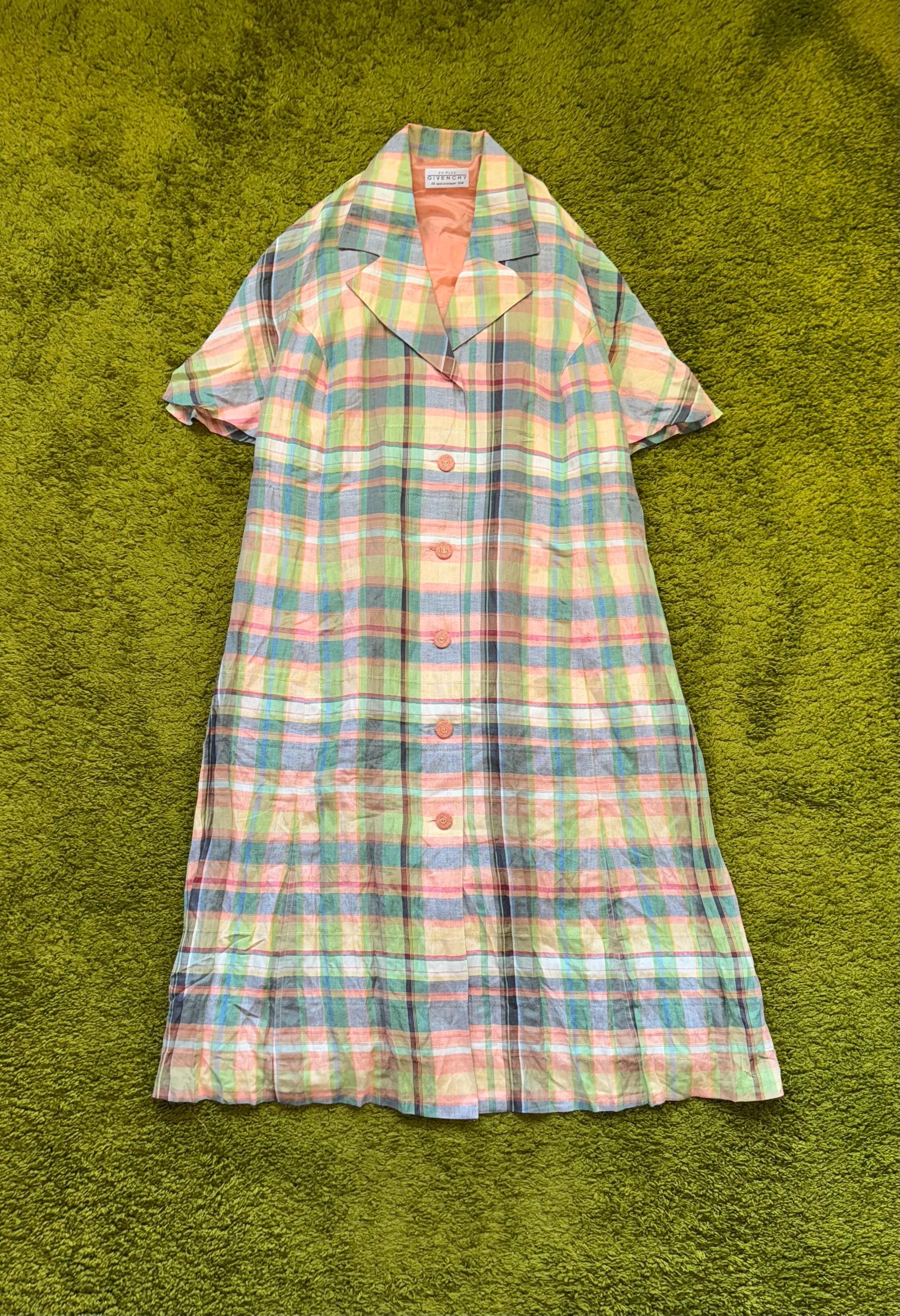 Givenchy 1990s Archive Vintage Checkered Linen Blend Dress - Etsy