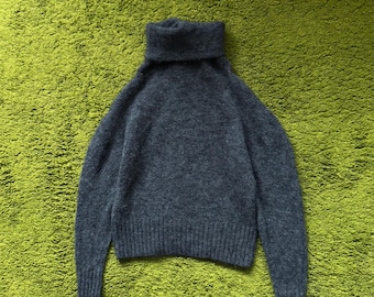Acne Studios fuzzy mohair + wool blend turtleneck sweater grey size M