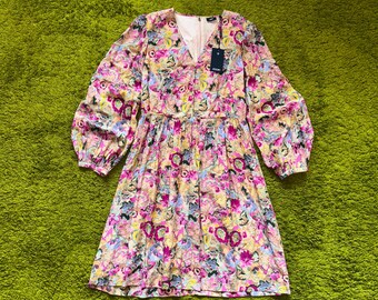 Joop! Babydoll style floral pattern puff sleeve NWT dress