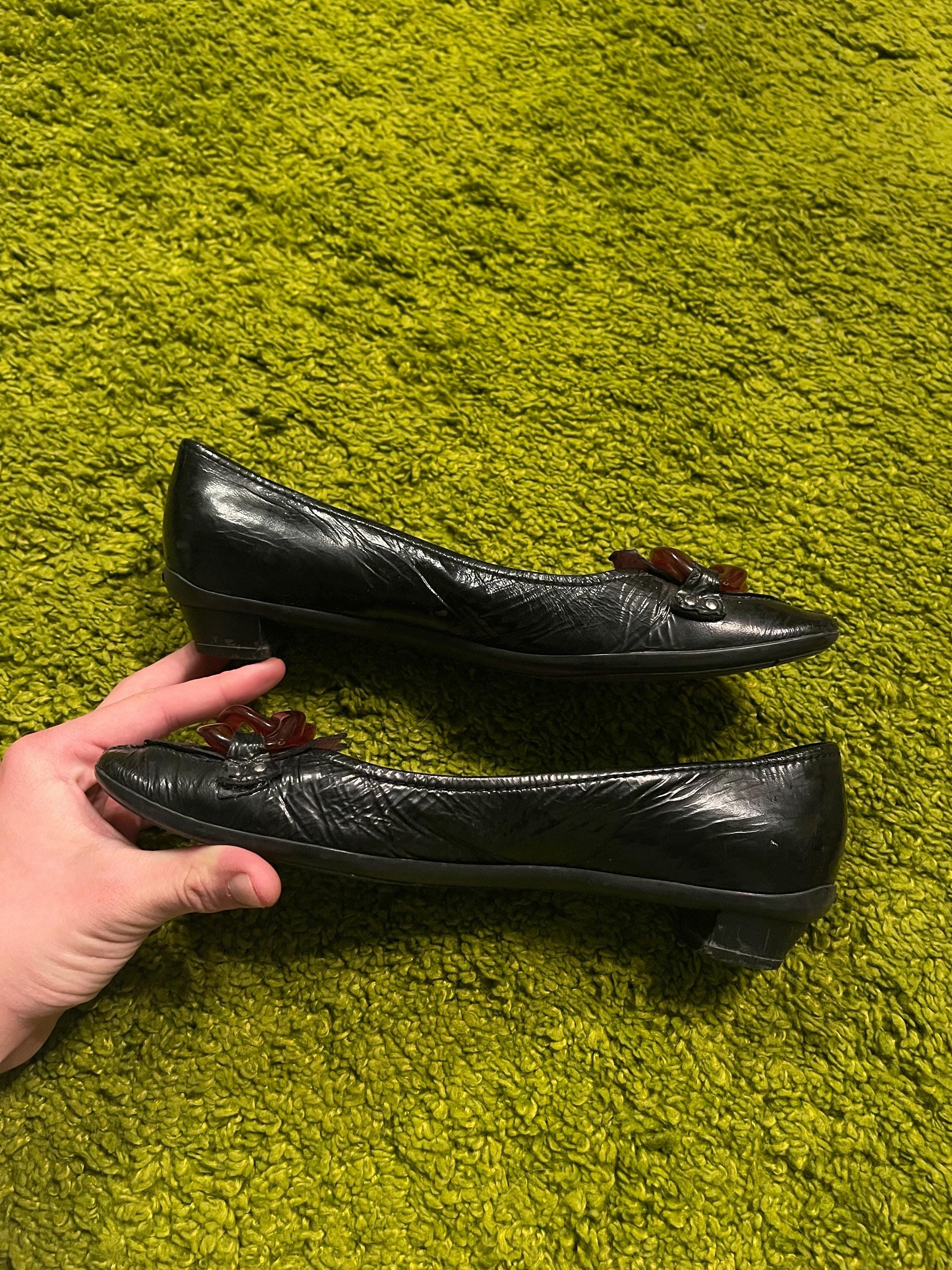 靴 00s miumiu archive leather shoes Miu Miu 2000s Archive Vintage Patent Leather Heels Shoes - Etsy