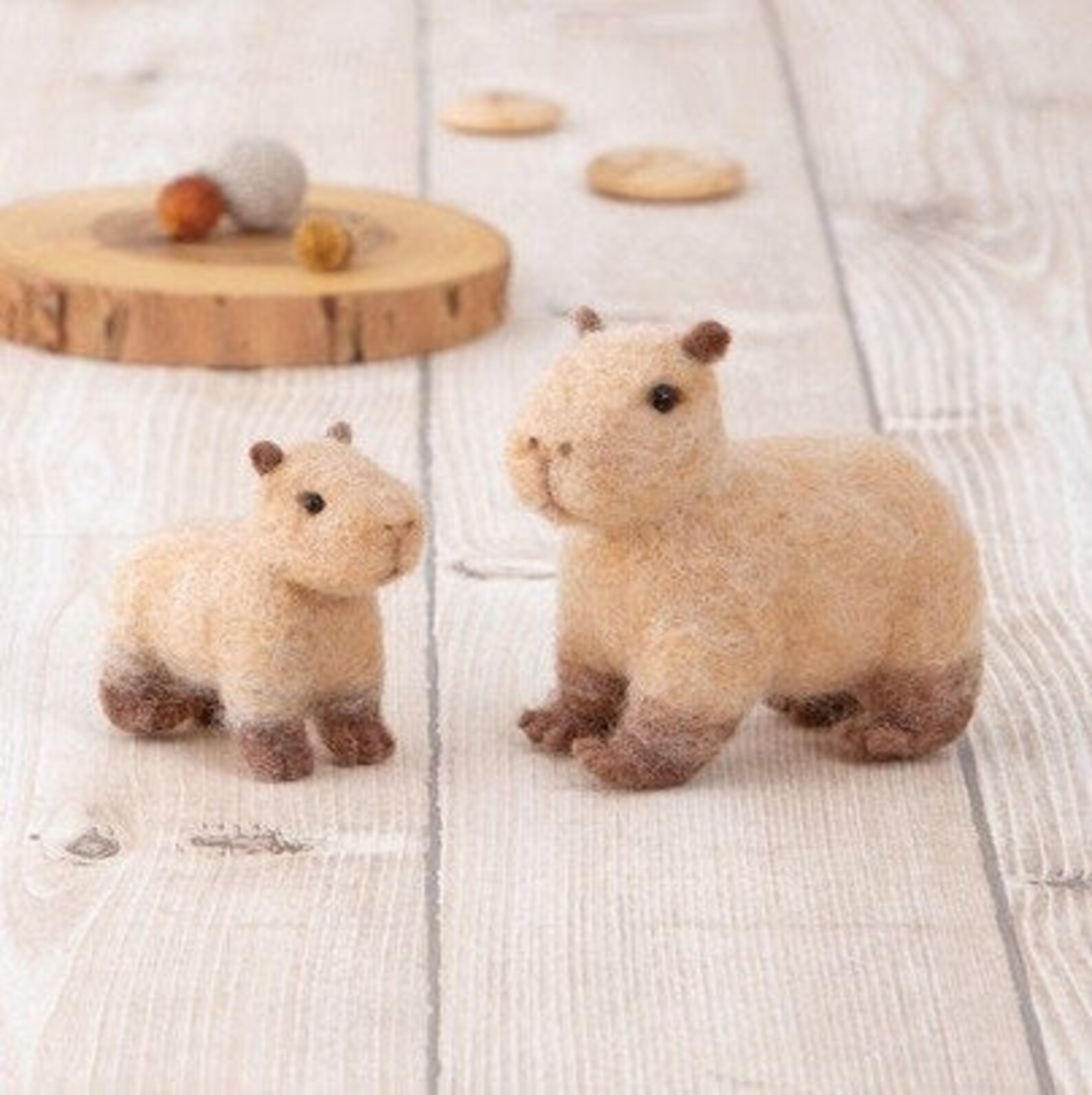 Japanese Hamanaka Capybara Needle Felting Wool DIY Kit Cute Etsy