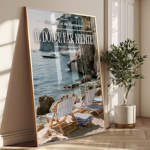 Navy Beach Umbrellas Printable Wall Art, Girly Italy Summer Aesthetic Print, Preppy Room Decor, Trendy Beach Poster, Blue Digital Download