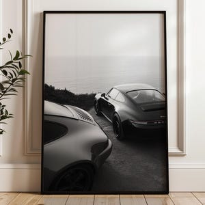 Rückansicht Porsche 911 Poster, Luxus Sport Wandkunst, Retro-Auto Poster, Geschenk für Ihn, Oldtimer Poster, Auto-Liebhaber, Vintage Auto Wandkunst