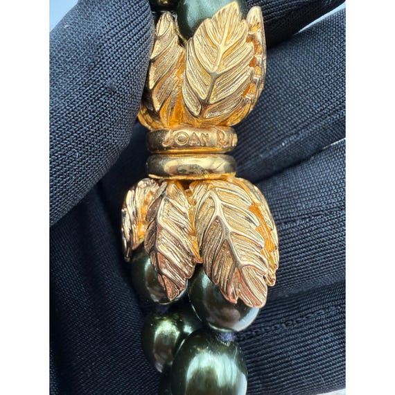 Joan Rivers Forest Green Faux Pearl Double Strand… - image 2
