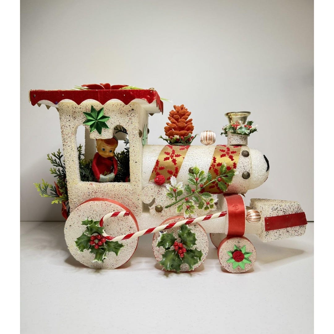 Vintage Christmas Styrofoam Decoration Santa Train Elf , Deer , - Etsy