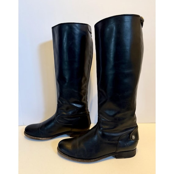 Frye, Vintage Frye Melissa Button Back Zip Boots Black 3476431 Size 6.5 B Ext Calf
