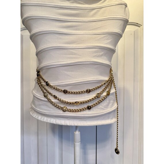 Vintage Stunning St John Adjustable Triple Strand Gold Tone  display picture 2