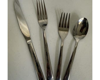 Silco Galaxy Star  Mixed Lot of 22 pieces Atomic Stainless USA MCM Silverware