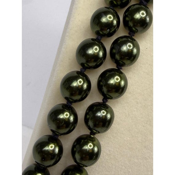 Joan Rivers Forest Green Faux Pearl Double Strand… - image 12