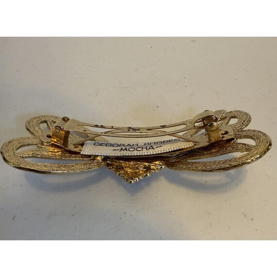 Vintage 1980s Deborah Rhodes Mocha Gold and Silver Metal Hair Barrettes France Fine hair barrettes france - Gem main image 4