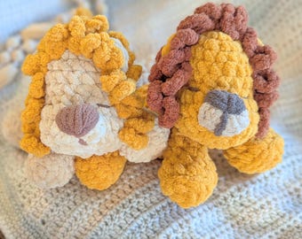 Gehaakte leeuw | Handgemaakte leeuw | Safari kinderkamerdecoratie | Leeuwenknuffel