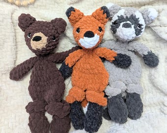Gehaakte knuffels met bosdieren | Knuffel met vos, beer en wasbeer | Bosdieren