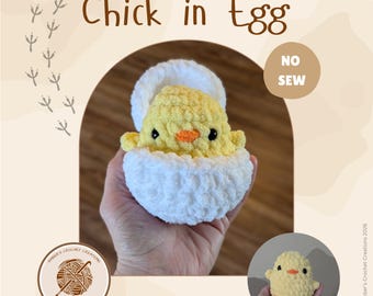 Gehaakt kuiken in eipatroon: amigurumi zonder naaien (pdf-patroon)