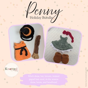 Penny-Doll-Kleider-Set | Häkelpuppen-Accessoires (Digitaler Download)