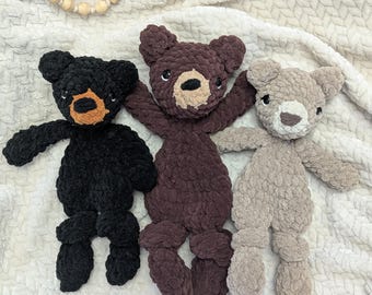 Gehaakte knuffelbeer | Woodland Baby Lovey, handgemaakte knuffel