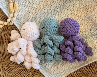 Gehaakte octopus | Ollie knuffel voor NICU-baby's | Preemie knuffeldoekje