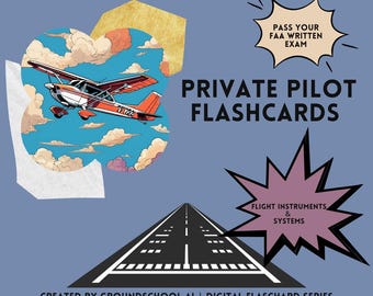 FAA Private Pilot Flashcards – Flight Instruments & Systems | Learn the Six-Pack | GroundSchool AI™ | Instant Download