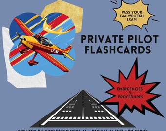 FAA Private Pilot Emergencies & Procedures Flashcards | Emergency Training Study Pack | GroundSchool AI™ | Digital Download