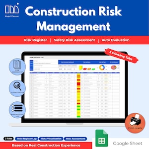Construction Risk Management Template | Risk Register | Risk Assessment
