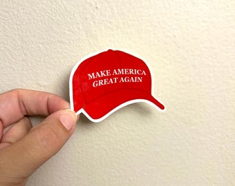 MAGA Hat Glossy Sticker: Conservative Values