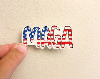 America Flag MAGA Sticker: Republican Vinyl Decal