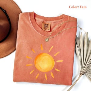 Comfort Colors Sun T-Shirt, Summer Shirt, Beach Shirts, Sunhine T-Shirt, Gift For Woman, Boho Sun Shirt, Sun Shirt.